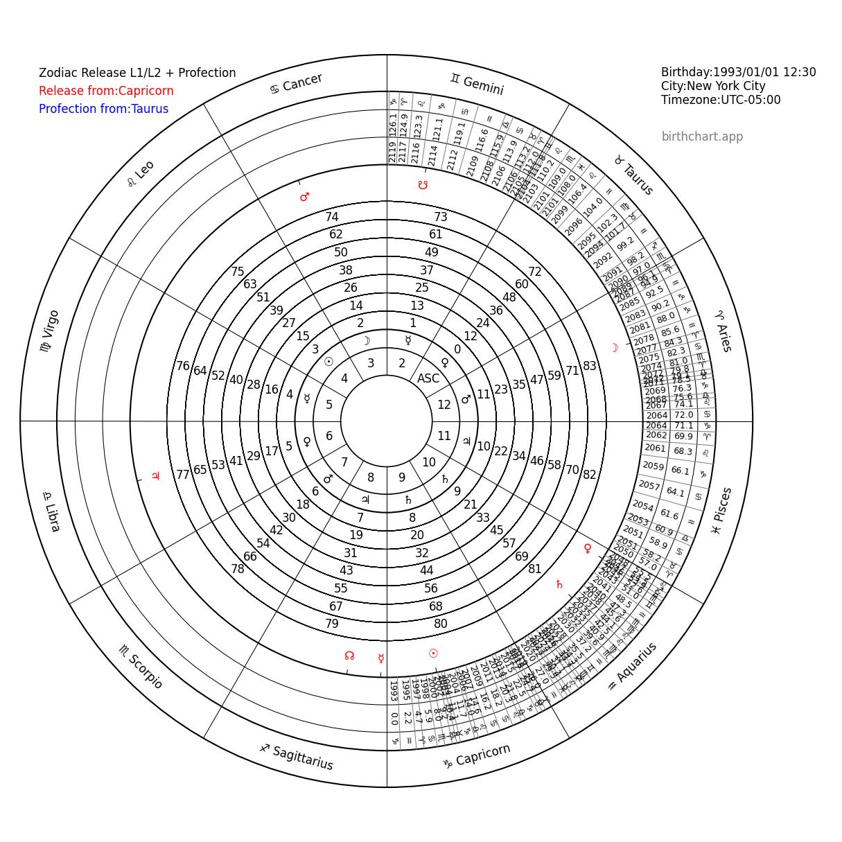 Zodiacal Releasing Chart_Capricorn